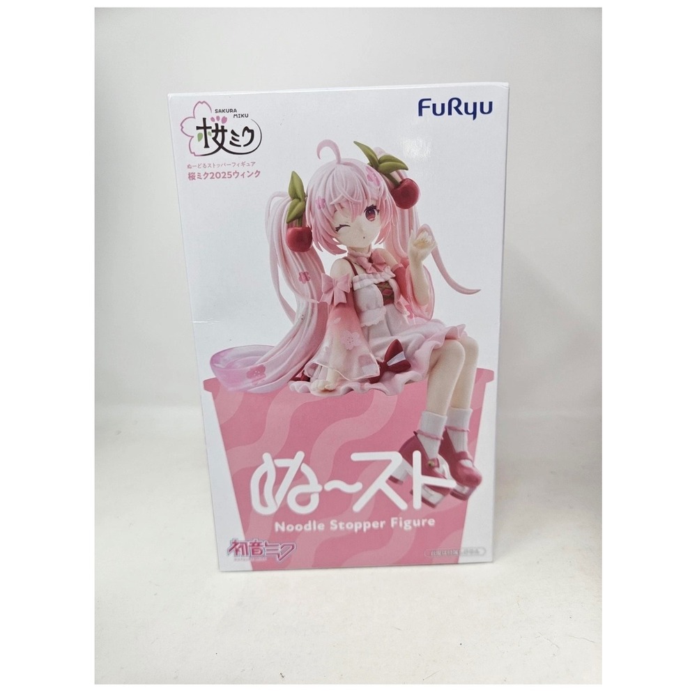 FuRyu Sakura Miku Noodle Stopper Figure Pink New 2025 Wink Version US Sell